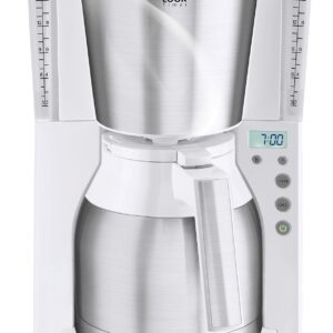 Melitta Filter Coffee Machine with Insulated Jug, Timer Feature, Aroma Selector, Look Therm Timer, White/Brushed Steel, 1011-15