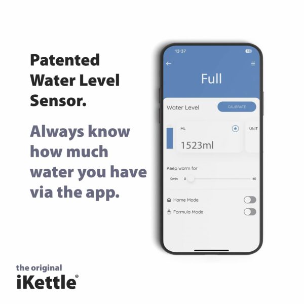 iKettle 3 by Smarter - WiFi Internet Smart Kettle, Secure UK Server, Stainless Steel Dark Grey, Digital Temperature, iOS, Android App, Alexa, Water Level Sensor, Keep Warm, 3000w, 1.8 Liters