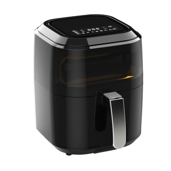 Innoteck Kitchen Pro 5L Air Fryer with Viewing Window - Healthy Low Fat No Oil Cooking - For Air Frying, Roast, Dehydrate, Bake, & Reheat - Dishwasher Safe Accessories, Non-Slip Feet - Gloss Black