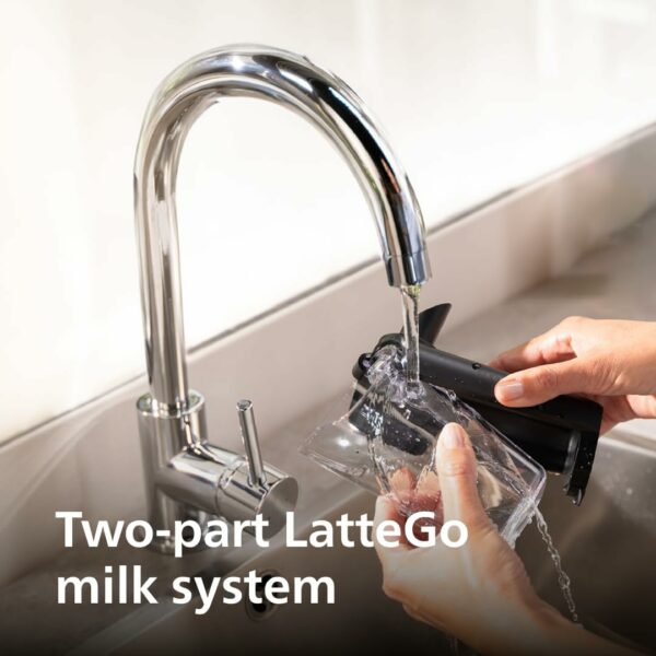 Philips 5400 Series Fully Automatic Espresso Machine - 12 Coffees, Easy-To-Clean LatteGo Milk System, Intuitive Display, Customizable Coffee Settings, Sleek Design(EP5446/70)