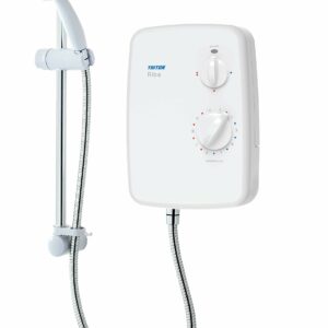 Triton Showers Riba | Shower Electric | 9.5 kW |White I Electrical Showers | with Showerhead & Anti Twist Hose | Best Electric Shower Units for Bathrooms