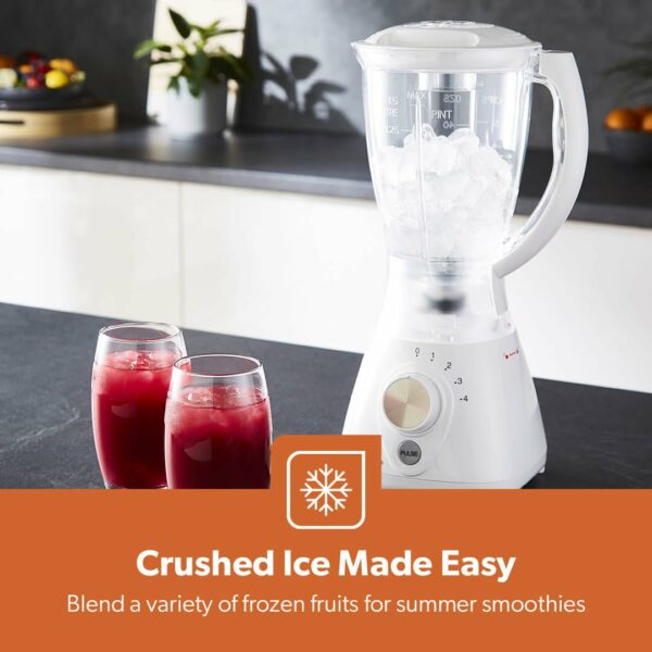 Geepas 550W 2 in 1 Food Jug Blender with 1.5L BPA Free Jar | 4 Sharp Stainless Steel Blades with 4 Speed Pulse Function | Ice Crusher, Mill, Coffee/Spice Grinder & Smoothie Maker - 2 Year Warranty