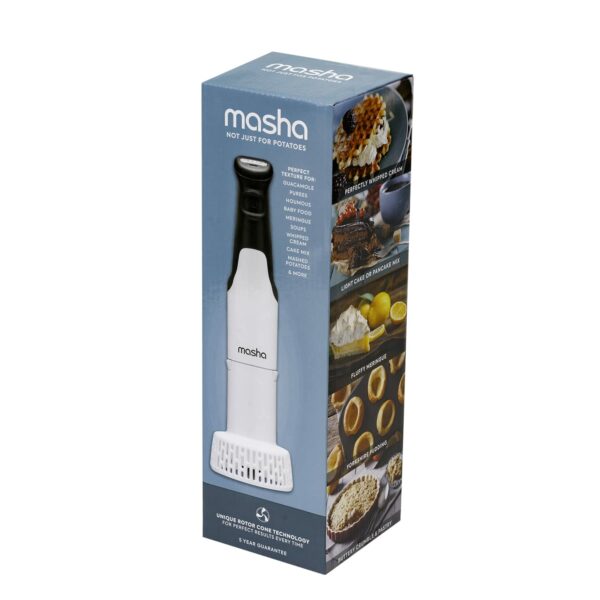 Masha Official Electric Potato Masher Hand Blender 3-in-1 Multi Tool Blends Purees Whisks - Immersion Mixer - Vegetables & Potatoes - Soup Maker