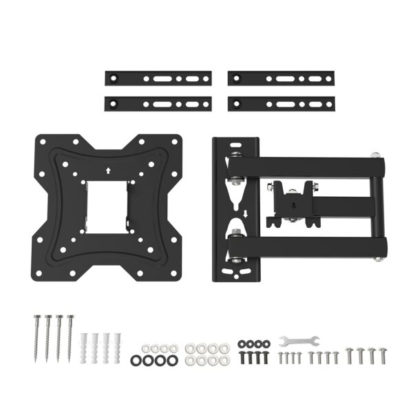 GRIFEMA GB1004 Swivel TV Wall Bracket, for 26-55 inch Screens, for Flat & Curved TV up to 30KG, Tilt (+ 5°，-10°), VESA Mount 75x75MM to 400X400MM,Black