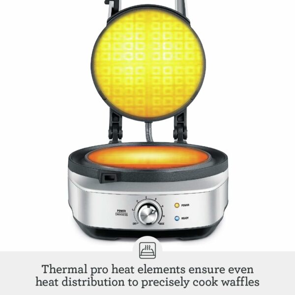Sage - The No-Mess Waffle Maker - With Non-Stick Surface, No Mess Moat & Browning Control - Brushed Stainless Steel