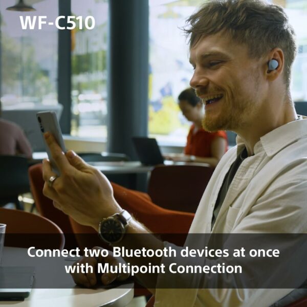 Sony WF-C510 Truly Wireless Earbuds – Small, Light, Bluetooth In Ear Headphones with Multipoint Connection, Ambient Sound, IPX4 Rating, Spotify Tap, Quick Charge, 22 HR Battery, iOS & Android - Black