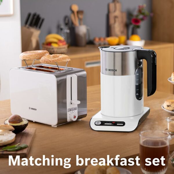Bosch Styline TWK8631GB Variable Temperature Cordless Kettle, 1.5 litres,3000W - White