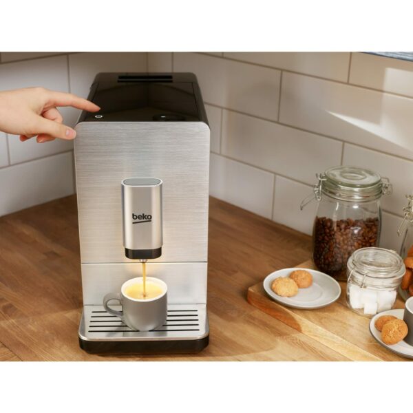 Beko Bean to Cup Coffee Machine CEG5301X Stainless Steel, 19 Bar Pressure, Includes Easy to use One Touch LCD Control, Pre-Brewing System & Removable 1.5L Water Tank