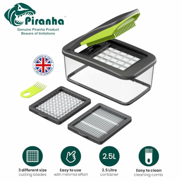 PIRANHA Classy Cutter | Vegetable Dicer & Chopper | Multifunctional Food Cutter with Stainless Steel Blades