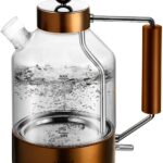 Electric Kettle, ASCOT Glass Electric Tea Kettle 1.6L 2200W Tea Heater & Hot Water Boiler, Borosilicate Glass, BPA-Free, Auto Shut-Off and Boil-Dry Protection (Copper)