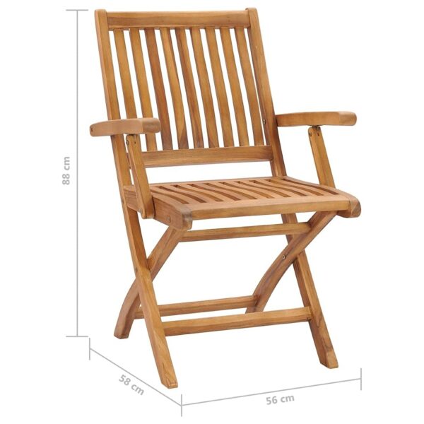vidaXL 4x Solid Teak Wood Folding Garden Chairs Wooden Armchairs Home Household Furniture Chairs Garden Seats Dining Chairs Folding Outdoor Seating