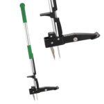 AMOS Mechanical Weed Puller Stainless Steel 4-Claw & Foot Pedal, Telescopic Root Remover, Stand-up Manual Weed Tool for Garden