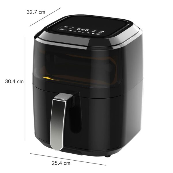 Innoteck Kitchen Pro 5L Air Fryer with Viewing Window - Healthy Low Fat No Oil Cooking - For Air Frying, Roast, Dehydrate, Bake, & Reheat - Dishwasher Safe Accessories, Non-Slip Feet - Gloss Black