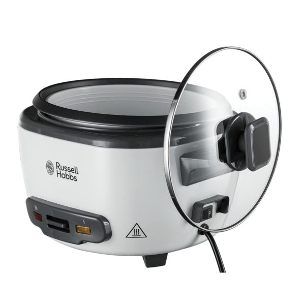 Russell Hobbs Electric Rice Cooker - 2kg (12 Portion - 145g per serving) Removable non stick bowl, Dishwasher-safe bowl & lid, Steamer basket, measuring cup & spoon inc, Energy Saving, 500W, 27040
