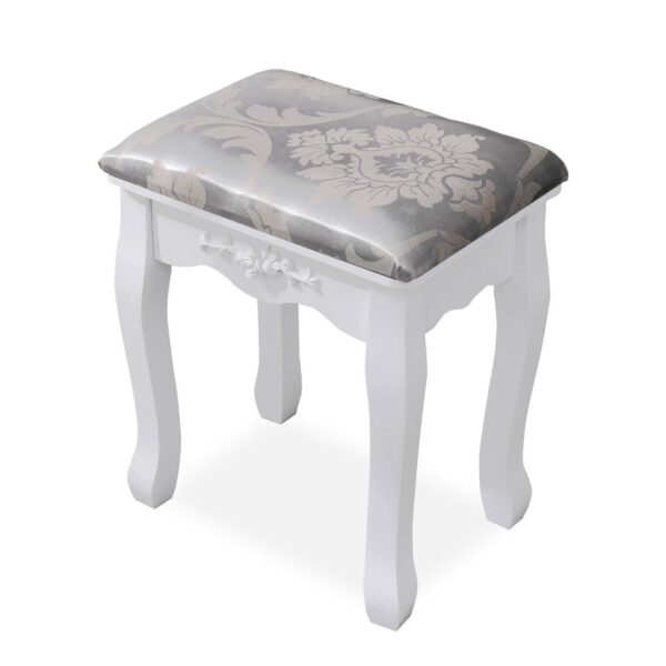 Blisswood Dressing table With Oval Mirror 4 Drawer Stool Set Makeup Vanity Table, Cosmetic Bedroom Dresser