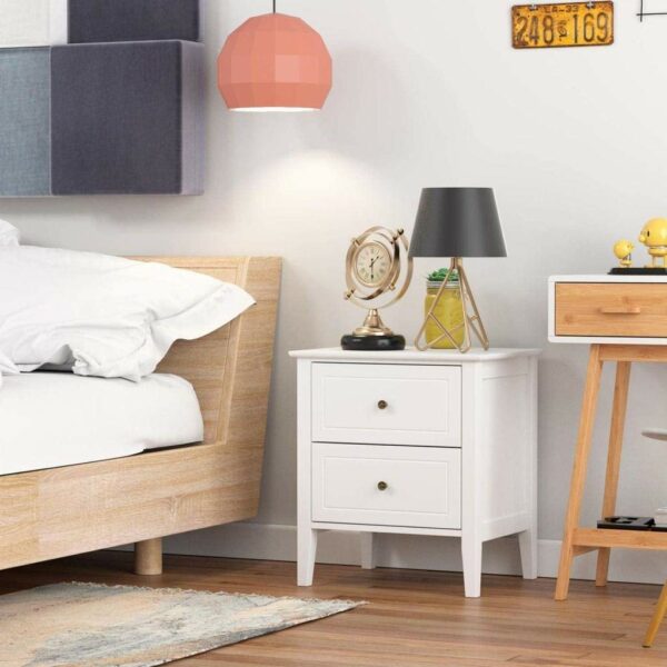 Nightstand Chest of Drawers Set of 2 Bedside Table Nightstand Storage Cabinet with 2 Drawers Handles 50x40x55.5cm Side table (Size : 2)