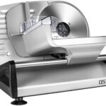 OSTBA SL-518 Electric Deli Food Slicer with Child Lock Protection, Removable 19cm Stainless Steel Blade and Food Carriage, 0-15mm Adjustable Thickness Food Slicer Machine for Meat, Cheese, Bread,150W