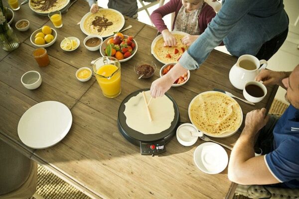 Russell Hobbs Electric Crepe & Pancake Maker - Large 30cm (12 inch) easy to clean Non-stick hotplate, Crepe making tools inc, Adjustable thermostat, Power on & temp indicator light, 20920