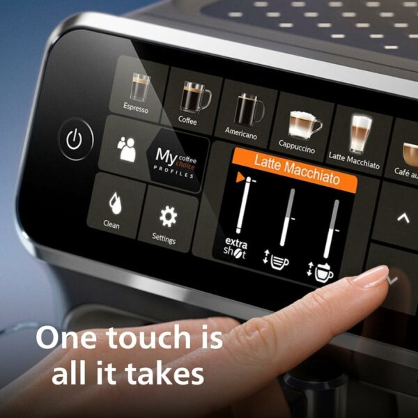 Philips 5400 Series Fully Automatic Espresso Machine - 12 Coffees, Easy-To-Clean LatteGo Milk System, Intuitive Display, Customizable Coffee Settings, Sleek Design(EP5446/70)