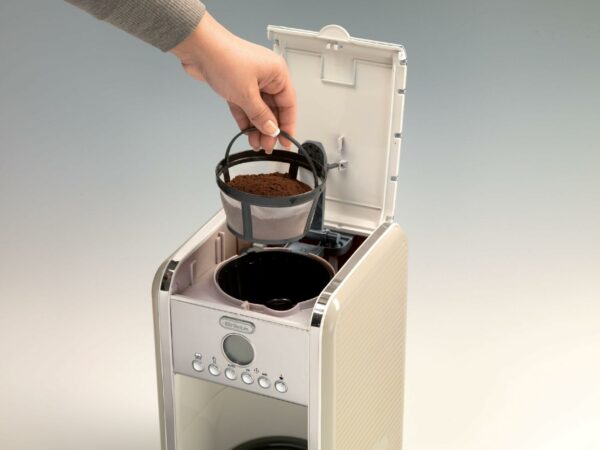 Ariete 1342 Filter Coffee Maker, Tempered Glass Coffee Pot, Capacity up to 12 Cups, 24-Hour Programmable Timer, Auto Power Off, 2000W, Cream