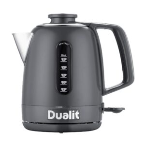 Dualit Domus Kettle | 1.5 L 3KW Jug Kettle | Grey | Dual Measuring Windows | Fast Boiling Kettle With Patented Sure Pour™ Technology | BPA Free Electric Kettles