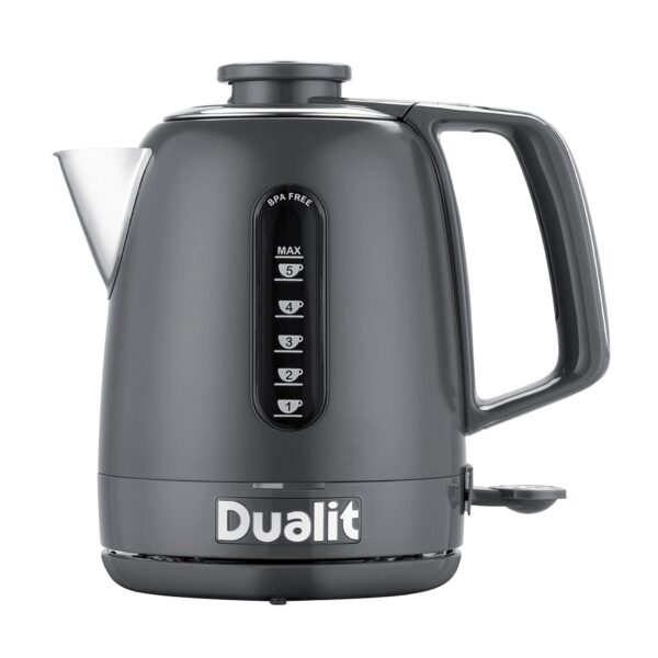 Dualit Domus Kettle | 1.5 L 3KW Jug Kettle | Grey | Dual Measuring Windows | Fast Boiling Kettle With Patented Sure Pour™ Technology | BPA Free Electric Kettles