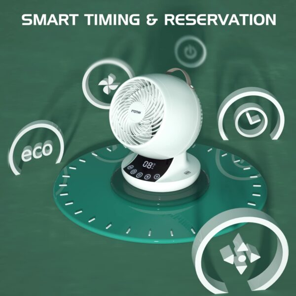 Air Circulator Desk Fan, Fans Cooling Quiet Bedroom, Super Quiet Turbo Table Oscillating Fan with Remote Control, Touch Panel, 12 Speeds