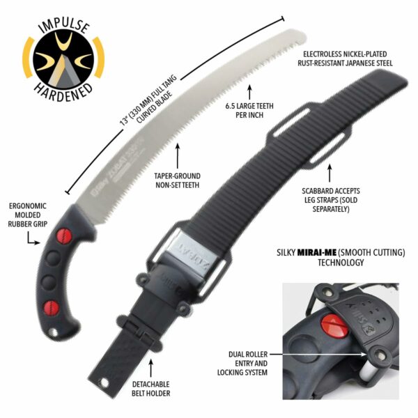 Silky Zubat Professional 270-33 330mm Curved-Blade Hand Saw with Scabbard