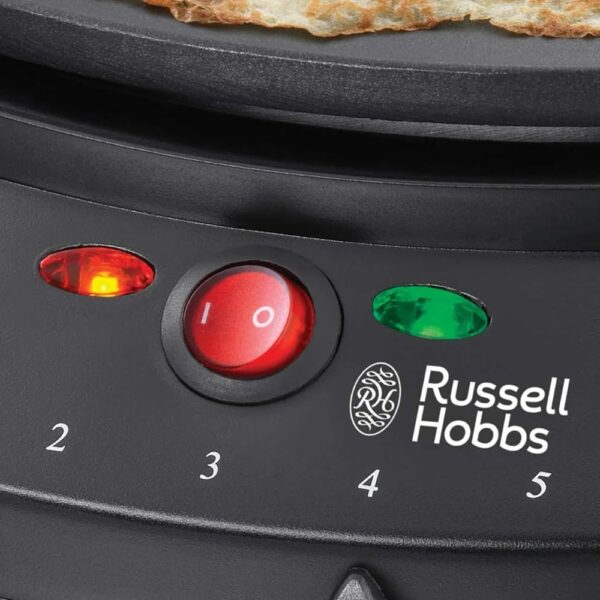 Russell Hobbs Electric Crepe & Pancake Maker - Large 30cm (12 inch) easy to clean Non-stick hotplate, Crepe making tools inc, Adjustable thermostat, Power on & temp indicator light, 20920