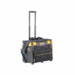 Stanley Fatmax Open Mouth Rolling Rigid Tool Bag Trolley, Multi-Pockets Storage Organiser, FMST1-80148, Black