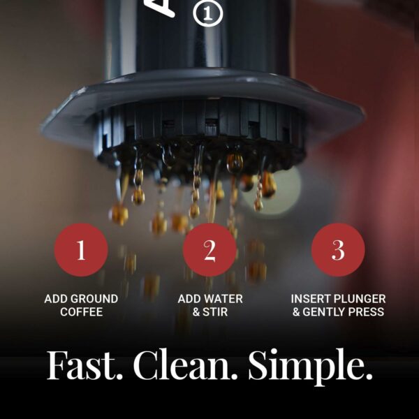 AeroPress Coffee and Espresso Maker - Quickly Makes Delicious Coffee Without Bitterness - 1 to 3 Cups Per Pressing,Black