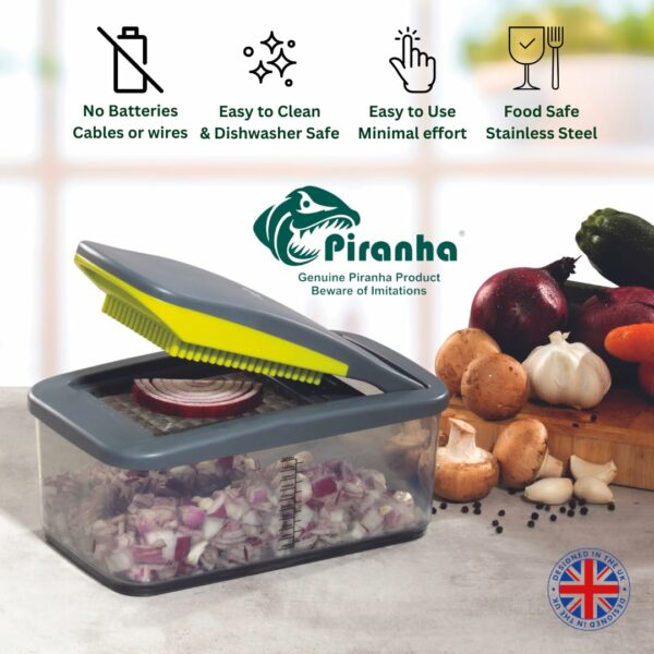 PIRANHA Classy Cutter | Vegetable Dicer & Chopper | Multifunctional Food Cutter with Stainless Steel Blades