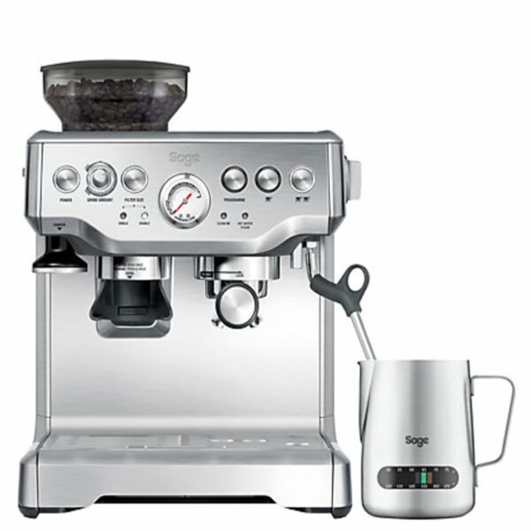 Sage - The Barista Express - Bean to Cup Coffee Machine with Grinder and Milk Frother, Brushed Stainless Steel