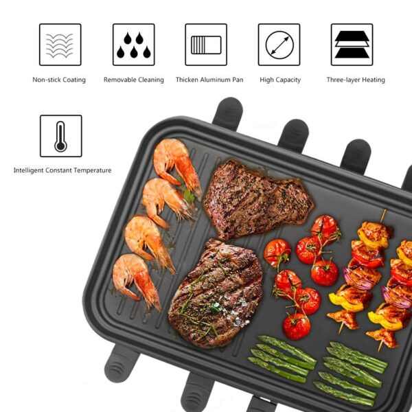 Raclette Grill 8 Person Indoor Grill Machine 8 Mini Non Stick Pan for Raclette Cheese Dishes Cooking