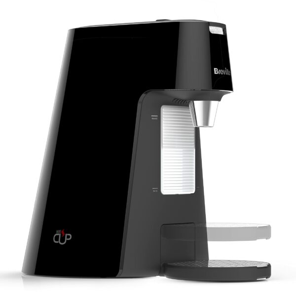 Breville HotCup Hot Water Dispenser | 1.7 Litres with 3 KW Fast Boil | Pre-set cup fill, with manual “STOP” button | Energy-efficient use | Gloss Black [VKT124]