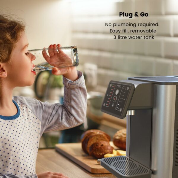 Aqua Optima Aurora Instant Hot & Cold Filter Water Dispenser, 3.8L Capacity, Includes 1 x 30 Day Evolve+ Water Filter for Reduction Of Microplastics, Chlorine, Limescale & Impurities
