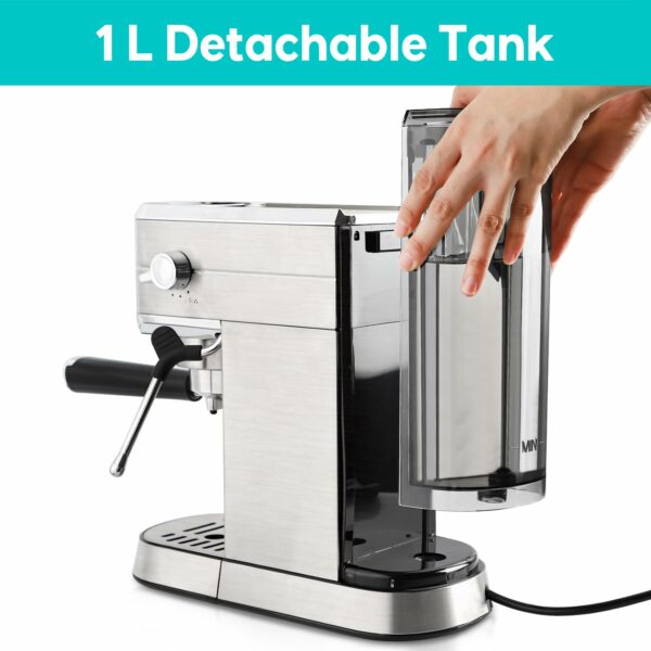 Casabrews Espresso Machine CM5418 1L Removable Water Tank for Cappuccino, Latte, Silver