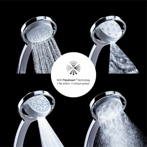 Mira Showers 360 Shower Head Handheld Shower Head 4 Spray Shower Head White/Chrome 2.1688.001