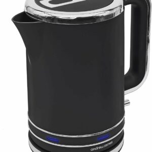 Andrew James Electric Kettle, Fast Boil Kettle with Large 1.7L Kettle, Cordless Quiet Kettle with Reusable Filter, Quick Boil Kettle, Modern, Stylish, Practical, Lumiglo Kettle 3000W (Black)