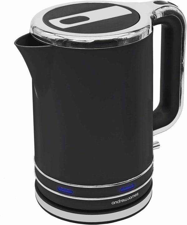 Andrew James Electric Kettle, Fast Boil Kettle with Large 1.7L Kettle, Cordless Quiet Kettle with Reusable Filter, Quick Boil Kettle, Modern, Stylish, Practical, Lumiglo Kettle 3000W (Black)