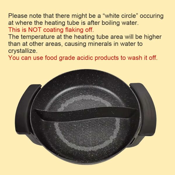 Food Party Hot Pot Hotpot Pot Electric with Divider Chinese Hot Pot Cooker 6-Quart Non-Stick Shabu Shabu Pot