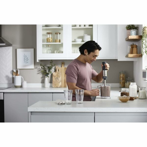 Kenwood Triblade XL Hand Blender, Mixer with Anti-Splash, Chopper 500ml, Metal Whisk and Masher Attachment and BPA-Free Plastic Beaker, HBM60.307GY, Dishwasher Safe, 1000W, Grey