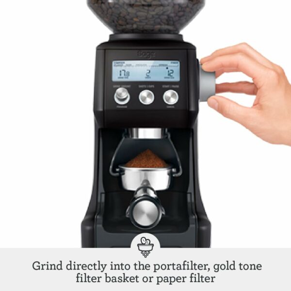 Sage - The Smart Grinder Pro - Conical Burr Coffee Grinder - Programmable, Automatic, Black Truffle