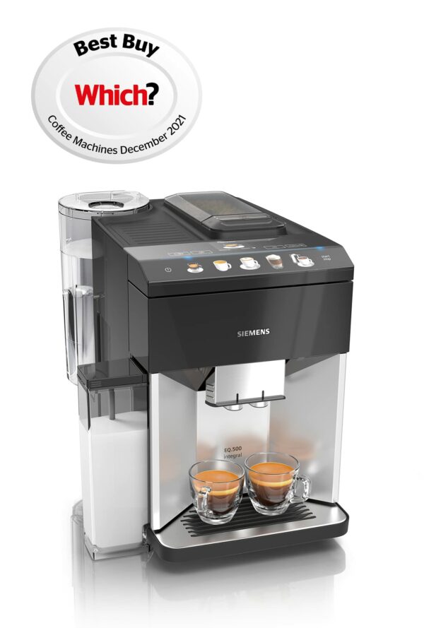 Siemens Bean to Cup Fully Automatic Freestanding Coffee Machine TQ503GB1 EQ.500 – Silver Black