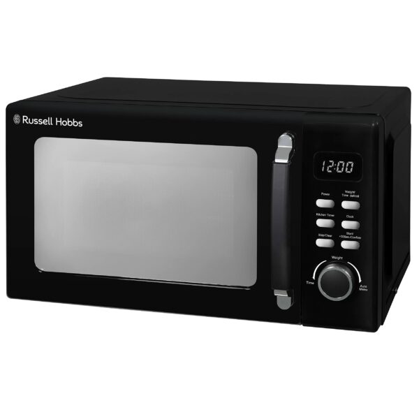 Russell Hobbs RHM2026B STYLEVIA 20 Litre 800 W Black Digital Microwave, 5 Power Levels, Mirror Finish, 8 Auto Cook Settings
