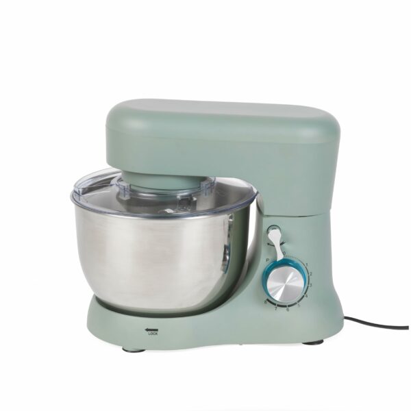 Progress EK5234PTEAL Go Bake Stand Mixer- Large Electric Whisk with 4L Stainless Steel Bowl, 8 Speeds and Pulse Function, Mixing Beater, Dough Hook, and Whisk Attachments, Splash Guard, 1300W, Teal