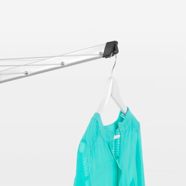 Brabantia Topspinner Large Rotary Washing Line with Metal Ground Spike, Metallic Grey, 60 M, 45 mm