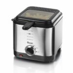Swan SD6060N 1.5 litre Stainless Steel Fryer with Viewing Window, Non-Stick Coating for Easy Cleaning and Adjustable Thermostat with Indicator Light, Detachable Basket Handle, 900W, Silver