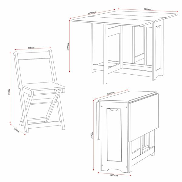 Seconique Santos Butterfly Dining Set in White/Distressed Waxed Pine