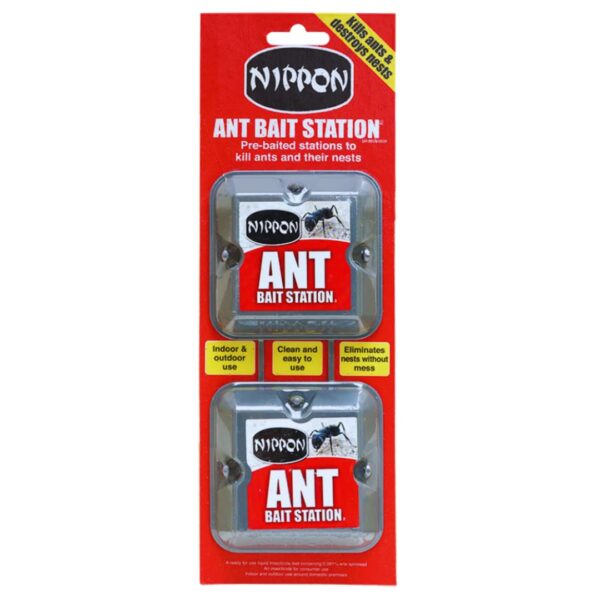 2 x Nippon Ant Bait Station Twin - nippon ant killer Ant Bait Station outdoor, ant nest killer bait stations also use as ant killer indoor, home, garden (ant traps)